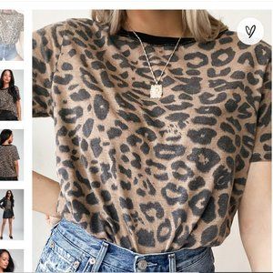 Lulu's cheetah print t shirt never worn small